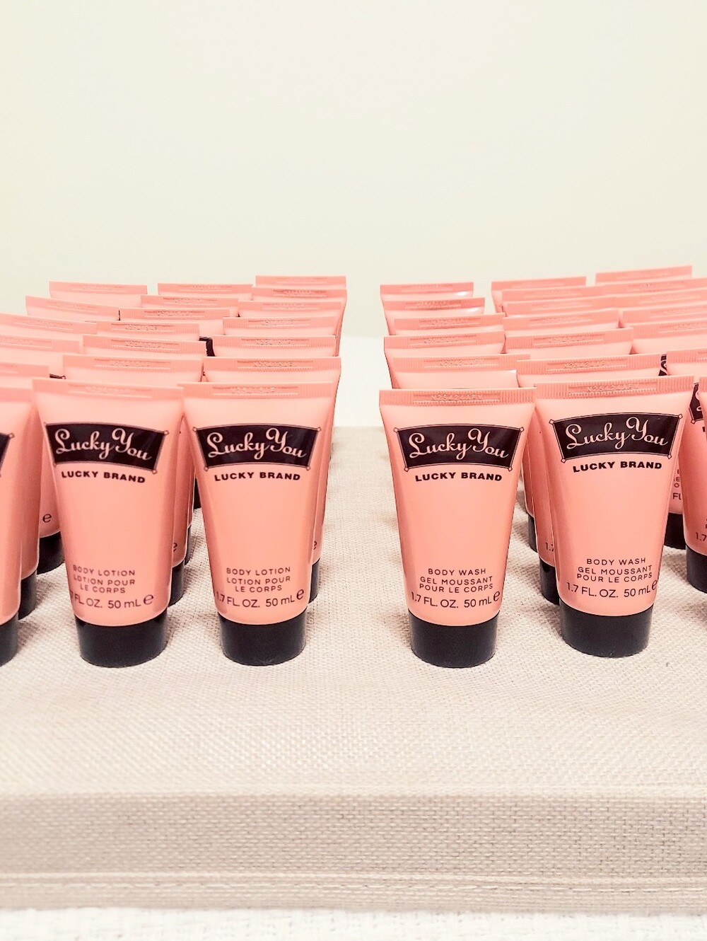 40pc. Lucky You Lucky Brand Body Wash+Body Lotion Travel Sets 1.7oz ea. New